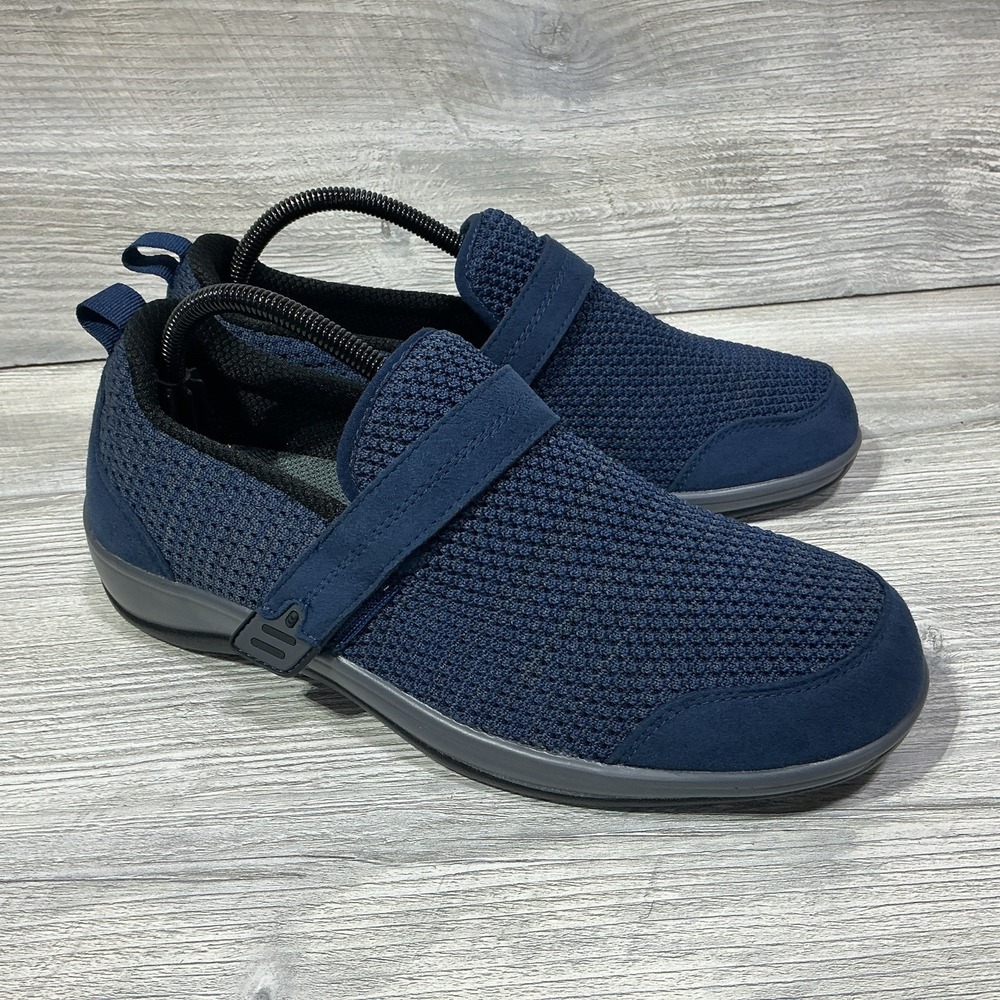 Orthofeet Quincy 823 Women's Size 9.5 D Wide Navy Blue Stretch Orthopedic Shoes